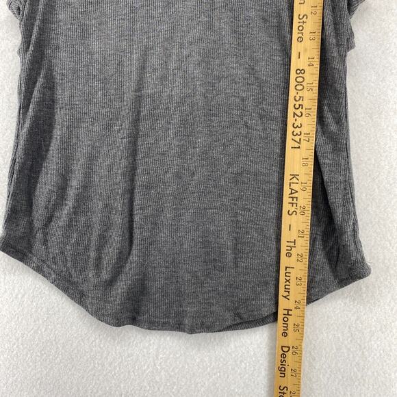 ALO YOGA Tank Top Womens S Sculpt Yoga Ribbed Keyhole Cutout Shell Workout Gray - Picture 8 of 9